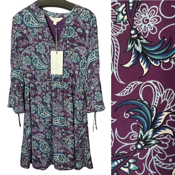NWT Magnolia Grace Purple Paisley Dress M - Picture 1 of 12